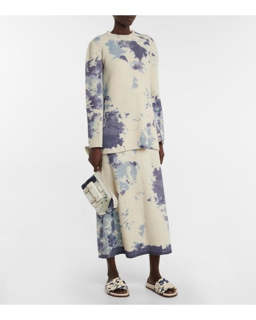 Chloé Natural Chloe Tie-dye Cashmere Minidress