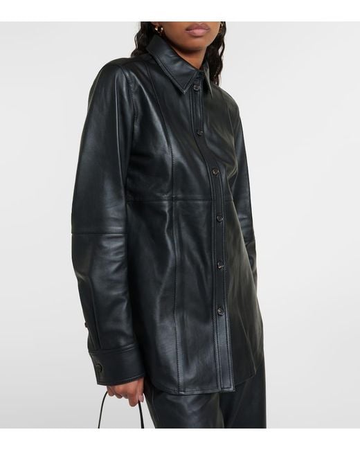 Totême  Black Hemdjacke Aus Leder
