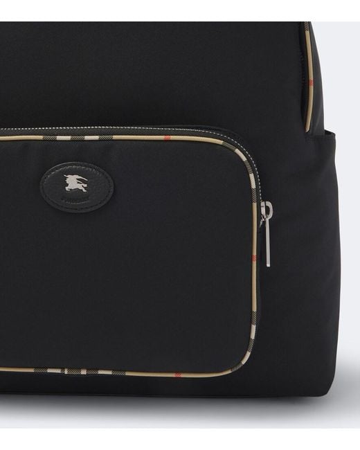 Burberry Black Check Backpack for men