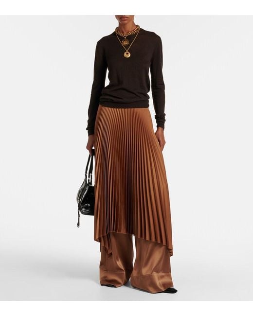 Joseph Brown Ade Plisse Asymmetric Crepe Midi Skirt