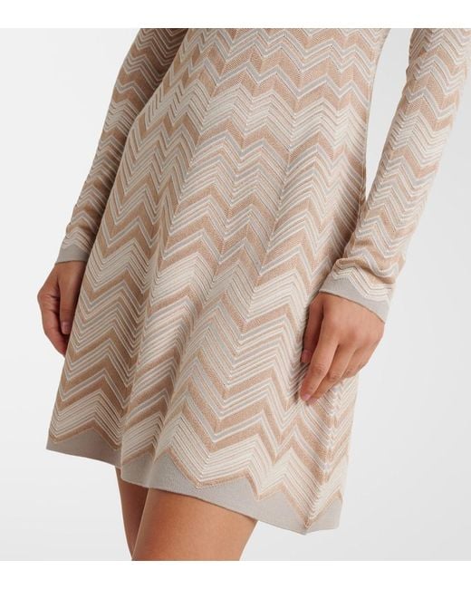 Missoni Natural Zigzag Knitted Minidress