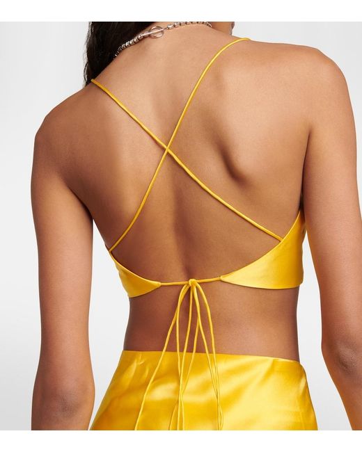 The Sei Yellow Silk Satin Bra Top
