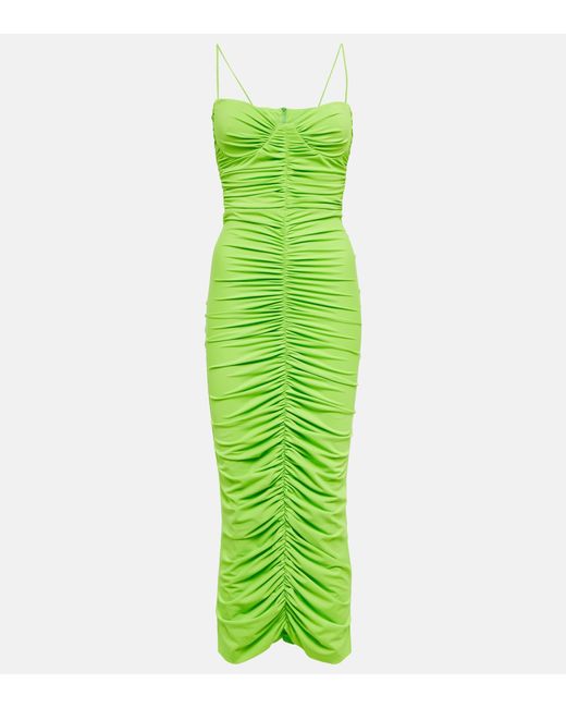 Alex Perry Everett Ruched Maxi Dress in Green | Lyst