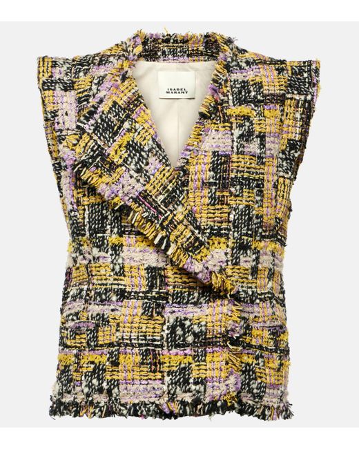 Isabel Marant Metallic Djiroy Wool-blend Tweed Vest