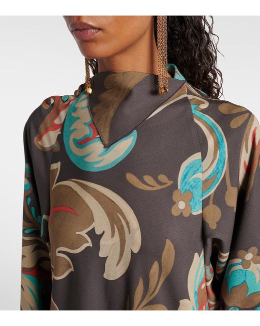 Etro Multicolor Printed Asymmetric Maxi Dress