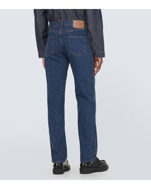 Prada Blue Low-rise Straight Jeans for men