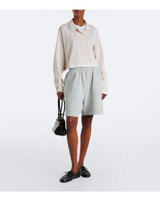 Shorts De Algodon Prada de color Gray
