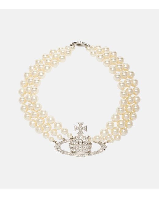 Vivienne Westwood White Embellished Choker