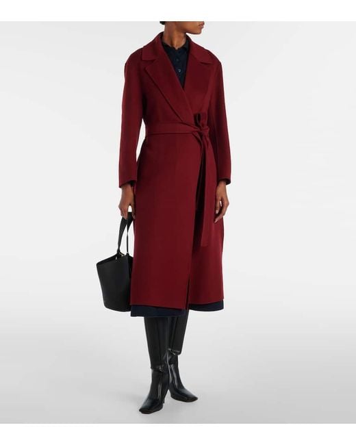 Max Mara Red Luna Virgin Wool Coat