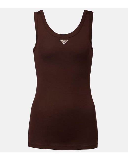 Prada Brown Top Aus Baumwolle