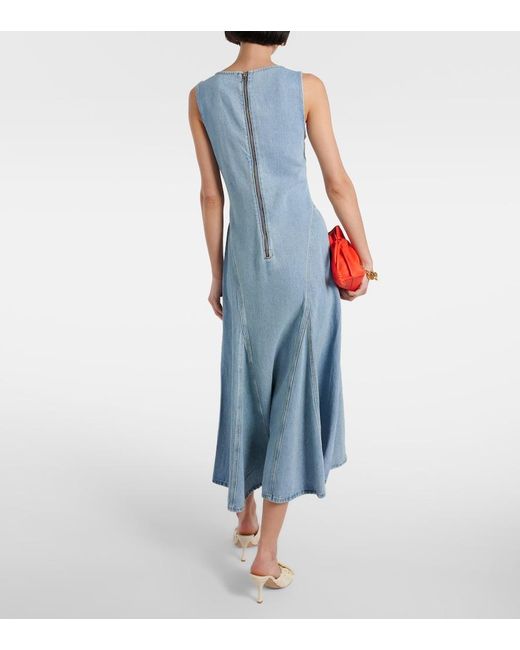 Re/done Blue Western Denim Midi Dress