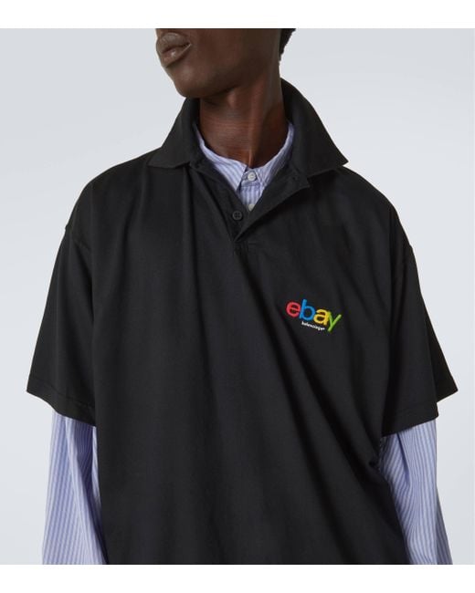 Balenciaga Cotton Polo Shirt in Black for Men Lyst Canada