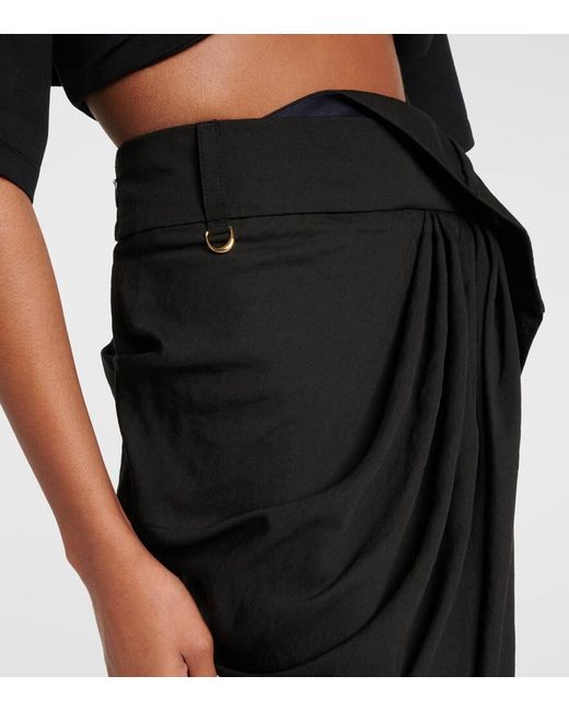 Minifalda La Mini Jupe Saudade drapeada Jacquemus de color Black