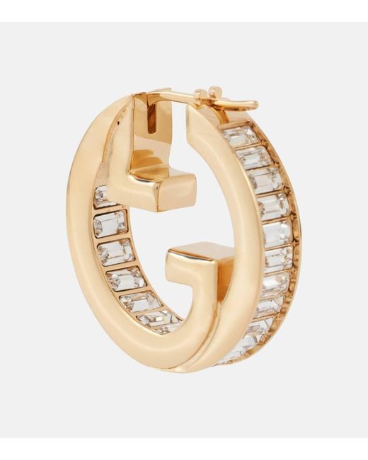 Gucci Metallic Blondie Embellished Hoop Earrings