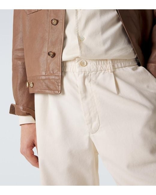Brunello Cucinelli White Cotton Shorts for men