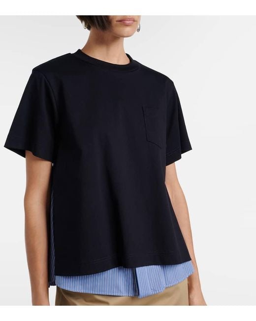 T-Shirt En Coton Sacai en coloris Black