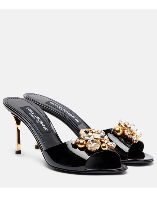 Dolce & Gabbana Multicolor Rhinestone-Embellished Mules