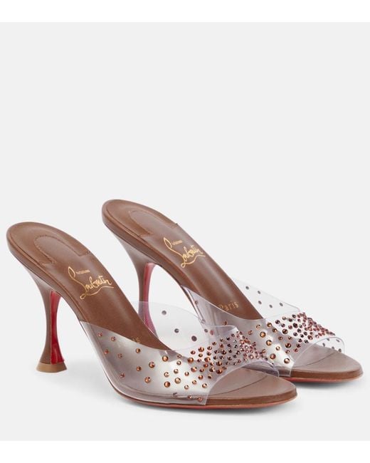 Christian Louboutin Multicolor Nudes Degramule Embellished Mules