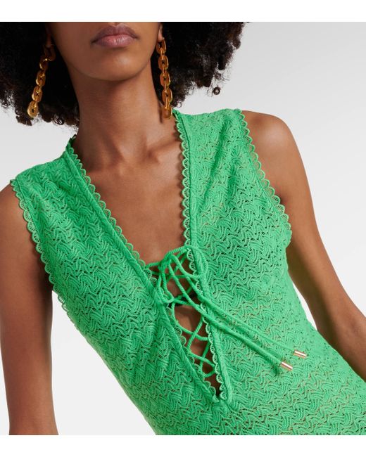 Melissa Odabash Green Maddie Crochet Maxi Dress