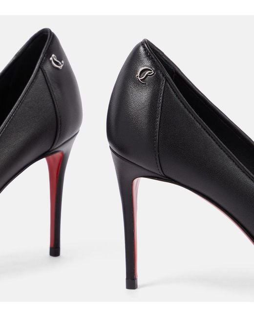 Christian Louboutin Sporty Kate 85 Black Leather Pumps