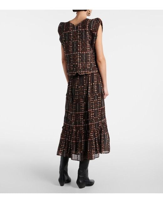 Isabel Marant Black Cerza Embroidered Embellished Cotton Cardigan