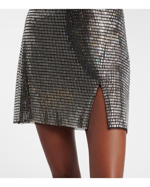 Self-Portrait Black Rhinestone-Embellished Minidress