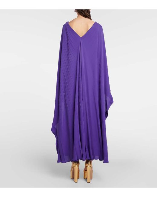 Abito Lungo Plisse di Valentino in Purple