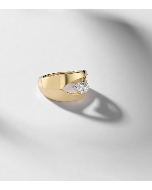 YEPREM Metallic 18Kt Ring With Diamonds