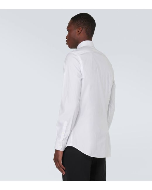 Chemise en coton melange Prada pour homme en coloris White