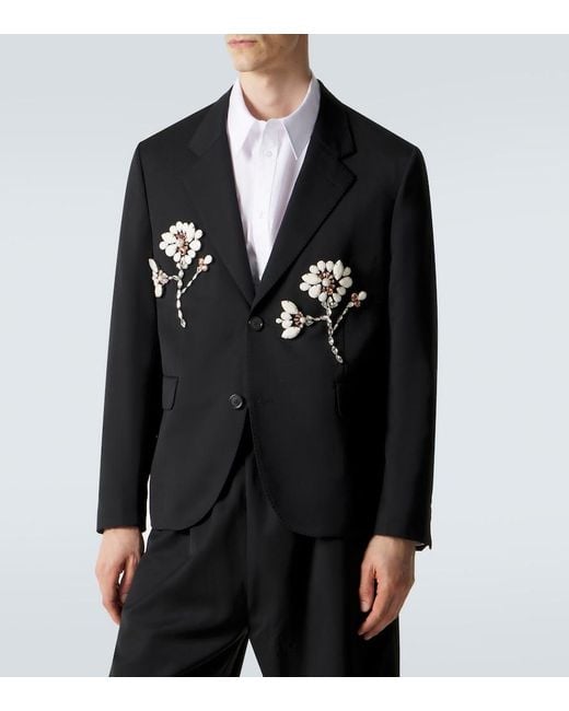 Simone Rocha Blue Embellished Blazer for men