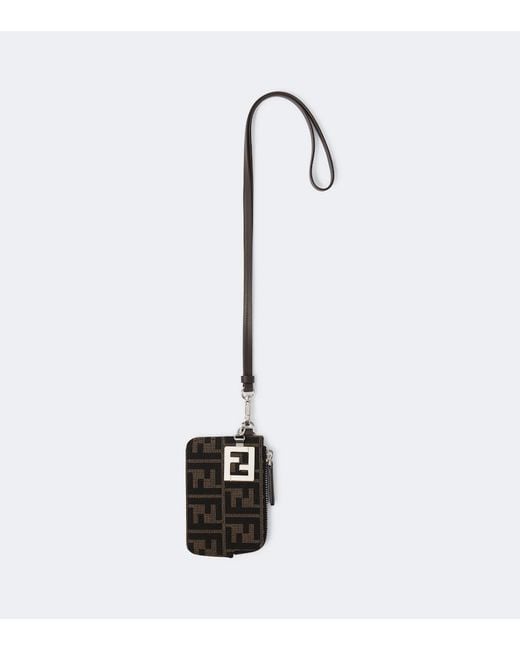 Fendi White Ff Coin Purse With Strap for men