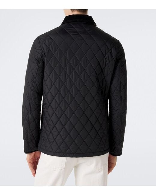 Burberry Black Haddington Quilted Corduroy-Trimmed Jacket for men