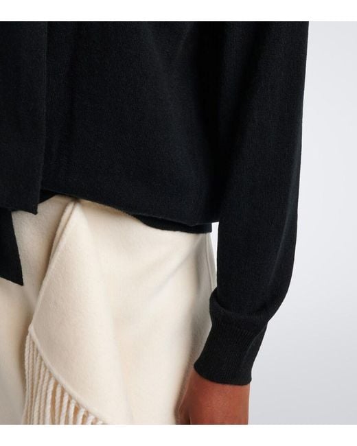 Jardin Des Orangers Black Tie-Neck Wool And Cashmere Sweater
