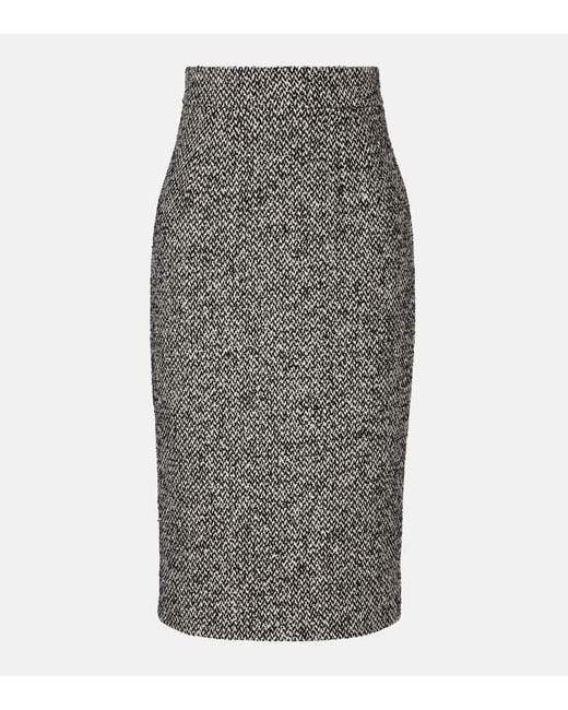 Jupe Crayon A Taille Haute Dolce & Gabbana en coloris Gray