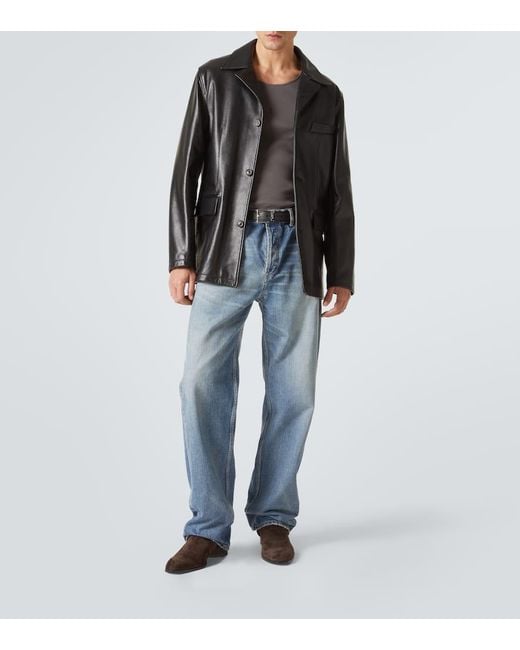 Saint Laurent Bikerstiefel Wyatt Harness 40 Aus Veloursleder in Brown für Herren