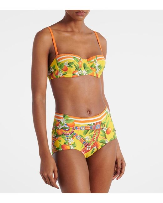Dolce & Gabbana Yellow Printed Bikini