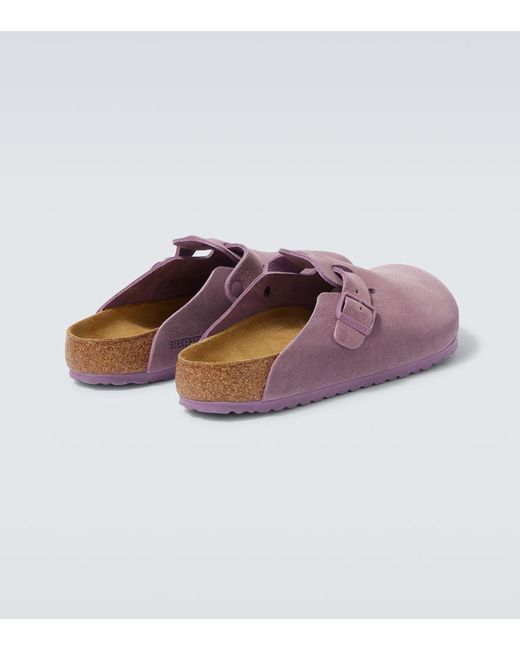 Birkenstock Purple Boston Suede Clogs for men