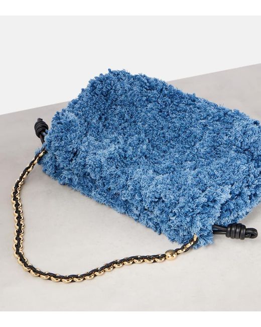 Loewe Blue Clutch Flamenco Medium Aus Denim