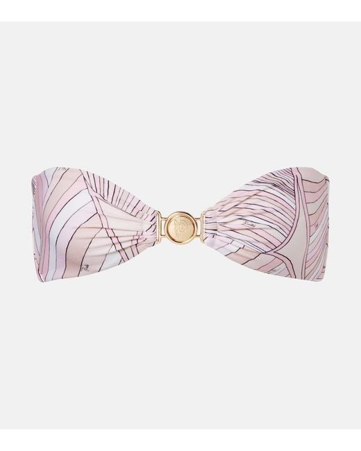 Emilio Pucci Pink Iride Bandeau Bikini Top