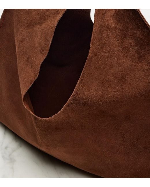The Row Brown Tote Bag Bindle Small Aus Veloursleder