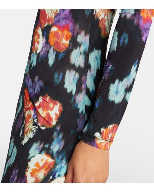 Ulla Johnson Blue Amari Printed Jersey Maxi Dress