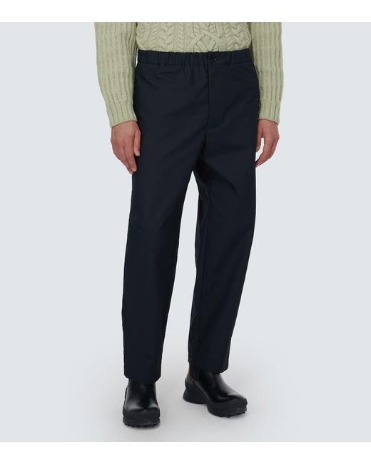 Jil Sander Gerade Hose Aus Baumwolle in Blue für Herren