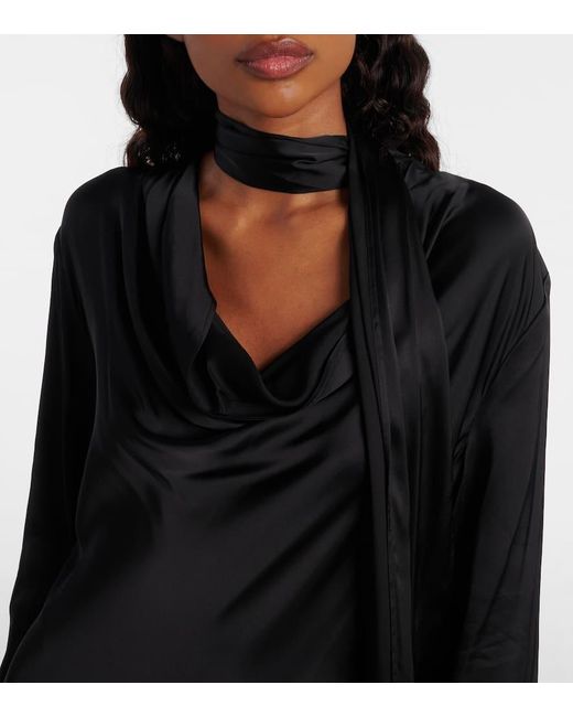 Vestido Midi Asimetrico Ganni de color Black