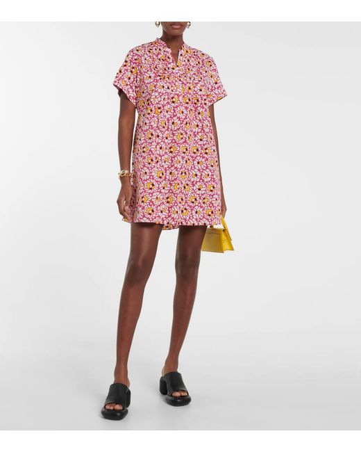 Diane von Furstenberg Red Bedrucktes Minikleid Fiona Aus Baumwolle