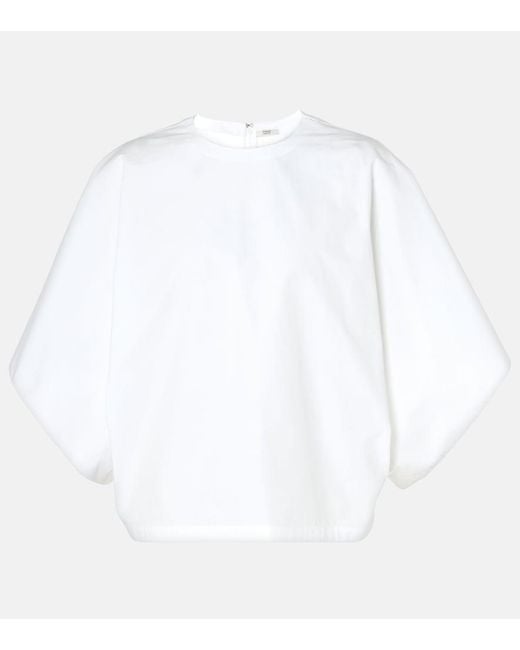 FFORME White Tenley Draped Cotton Top