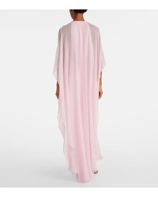 The Sei Pink Caped Silk Chiffon Gown