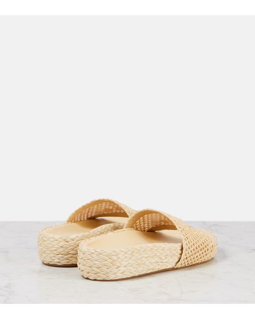 Chloé Natural Isla Raffia-Effect Slides