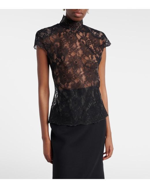 Valentino Black Cotton-Blend Top