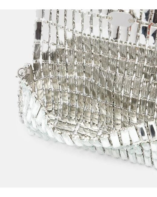 Borsa A Spalla Mini Con Cristalli di Self-Portrait in White