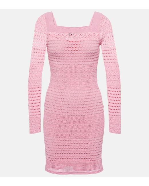 Tom Ford Pink Crochet Minidress